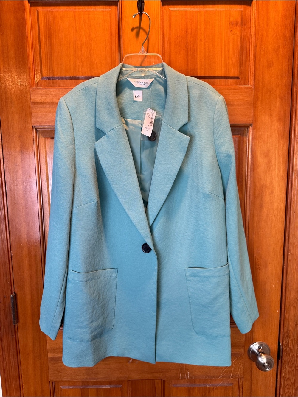 NWT Addition Elle Teal Relaxed Single-Button Blazer Jacket Plus Size 18